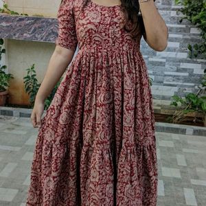 Kalamkari Printed Anarakali Kurta New.