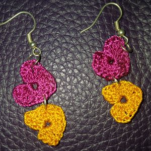 Yello Pink Heart Earrings