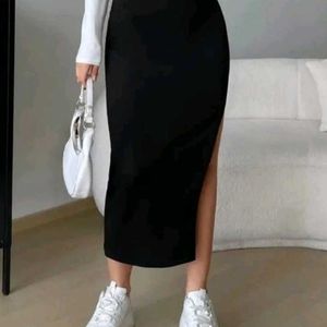 Side Slit Women Long Skirt