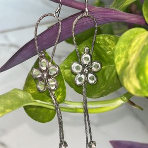 Diamond Cut Flower Earrings