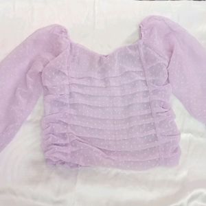 Ruched Lavender Top