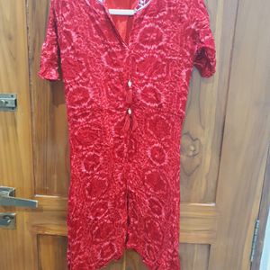 Back Mirror Work Asymmetrical Kurta (Women)