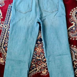 Sea Blue Straight Fit Jeans In Perfect Condition