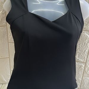 Cutout Back Black Top