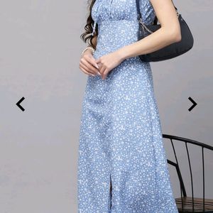 Women A-line Blue Dress