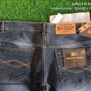 Men's Dark Blue Denim Jeans For Festival