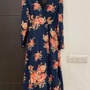 Zara Floral Midi Wrap Dress