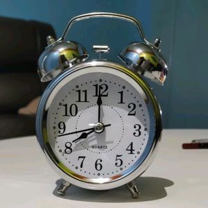 New Twin Bell Vintage Style Steel Alarm Clock For