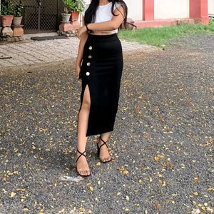 Black Slit Skirt