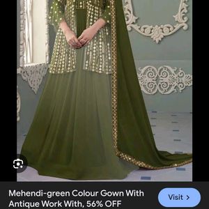 Dress material mahendi olive colour 4 mtere morden