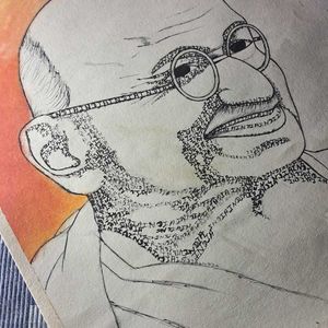 Gandhi Drawing / भारत का नाम लिख कर बन गया है 🇮🇳