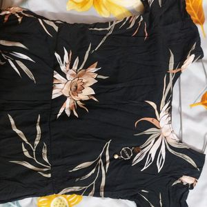 Black Flowers Top