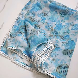 Stitched Pakistani Sky Blue Floral Printed Dress