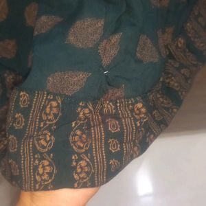 Anarkali Green Long Kurti