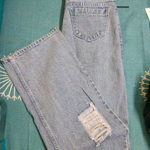 Blue Denim Distress Jeans