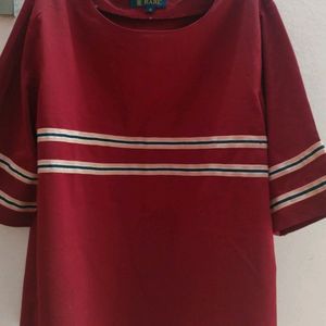 Maroon Colour Top With Half Sleeve Size S