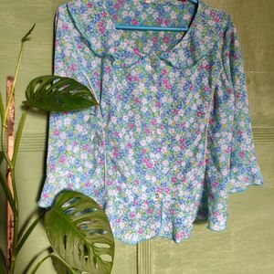 Korean Style Floral Top