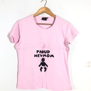 Pink Printed Maternity T-Shirt (Women’s)