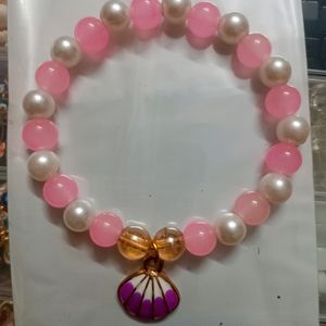 Beautiful Glass Beads And Pearl Charm Bracelet