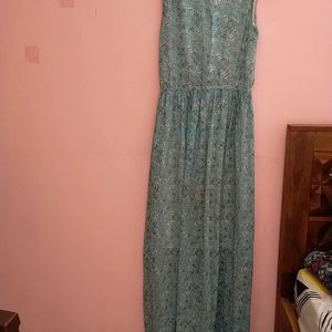 Blue Floral Maxi Dress For Women