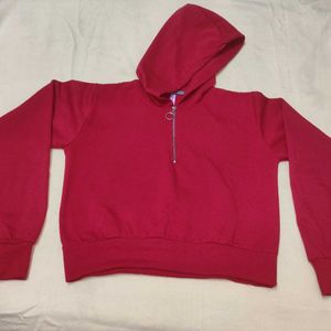 Crop Red Hoodie For Women