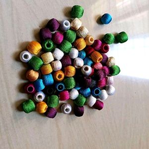 50 Silk Thread Beads