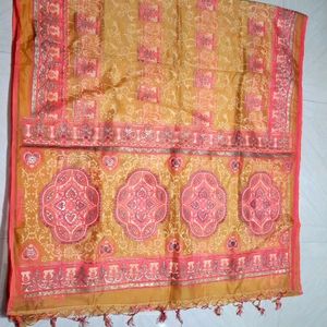 Tissue Saree With Fall Picko Done