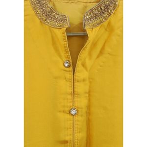 YELLOW KURTA PLAZZO SET WITH DUPATTA