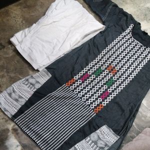 Black Kurti white Patiala Pant.