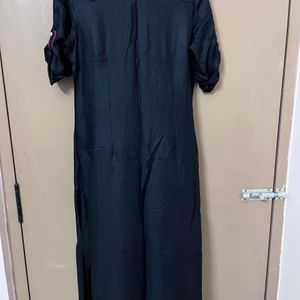 Embroidered Black Kurta