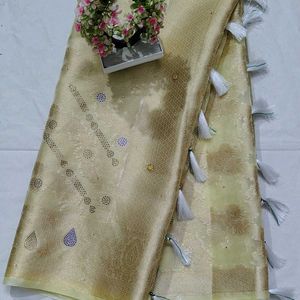 Organza Surwaski With Ston Work Saree