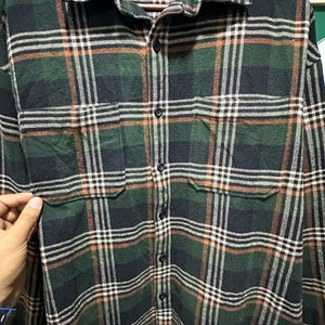 Trensic SPAO Green Flannel Warm Check Shirt