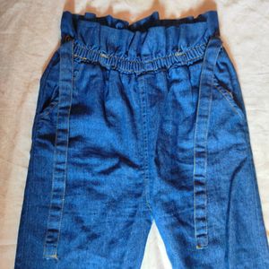 Dark Blue Paperbag Jeans