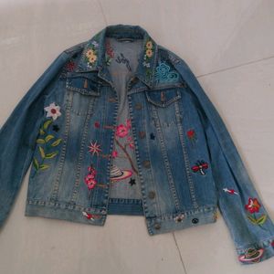 Gucci Embroidered Patches Cotton Denim Jacket