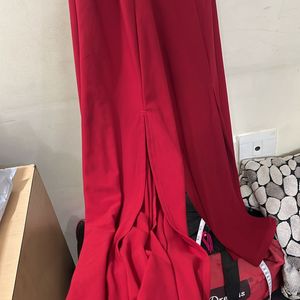 Hot Red Slit Jumpsuit