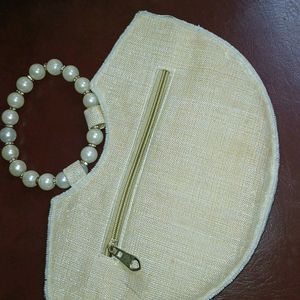 Pearls And Daimond Work Handbag Clutch