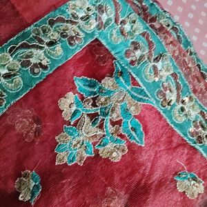 Beautiful Half Net Georget Sari