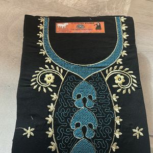 Unstitched Woolen Embroidered Suit Material