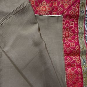 English Color Saree With Indian Touch