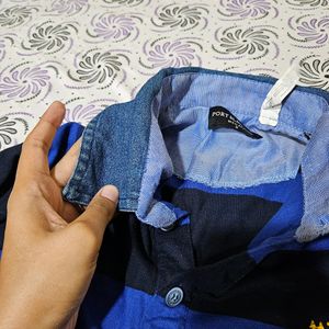 Denim Collar UNISEX A Line Casual SHIRTS