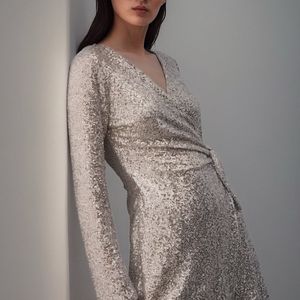 Hnm Embellished Wrap Around Dress