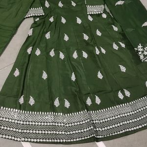 Festive Season Special Frock Pant With Dupatta Set