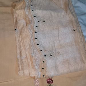 Hand Work Embroidery With Foil Wrk Dupatta