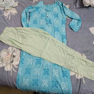 Blue Partywear Kurta Set