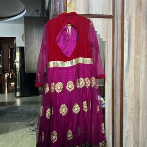 Beautiful Anarkali Gown Amazing Velvet Handwork