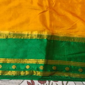 Mustard With Green Saree