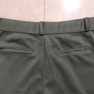 Light Green Cargos With Side Pockets.