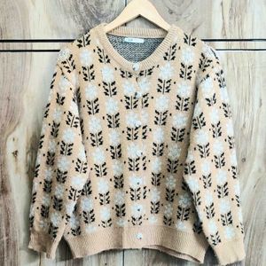 Light Brown Design Cardigan Size-38