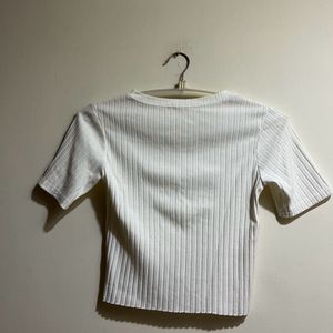 Off White Ribbed Top