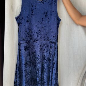 Velvet Dress- Navy Blue